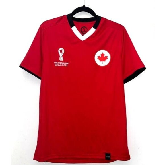 Canada Soccer FIFA World Cup Qatar 2022 Red Jersey M Polyester - Picture 1 of 7